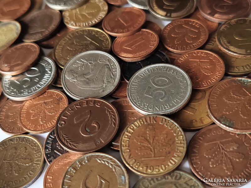 Németország 1 - 2 - 5 - 10 - 50 Pfennig lot, 66 db.