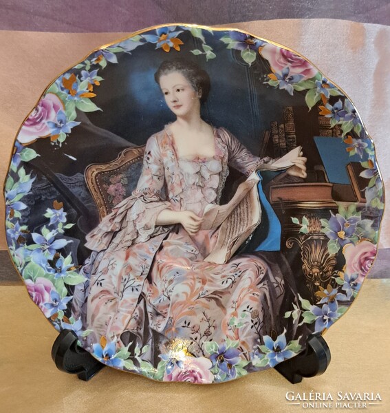 Pompadour márkinős porcelán teás csésze tányérral (M5567)