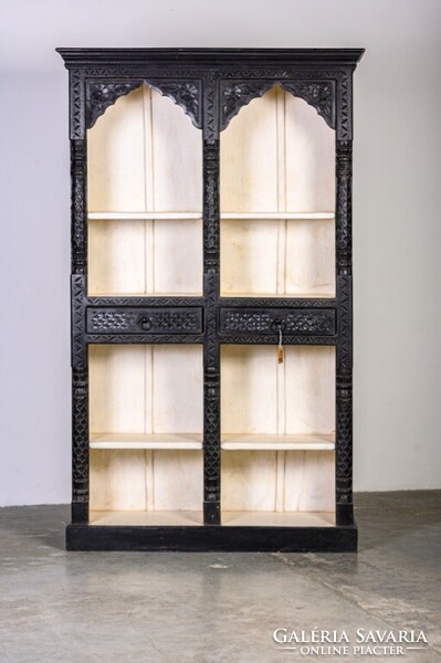 Marakesh tömörfa polcos szekrény Indiából, 188x40x195 cm
