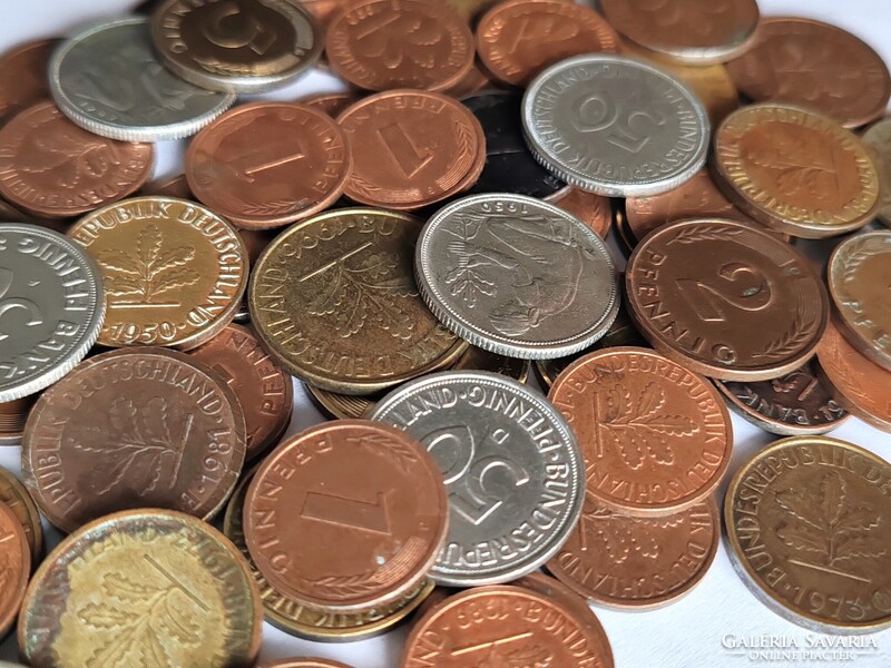 Németország 1 - 2 - 5 - 10 - 50 Pfennig lot, 66 db.