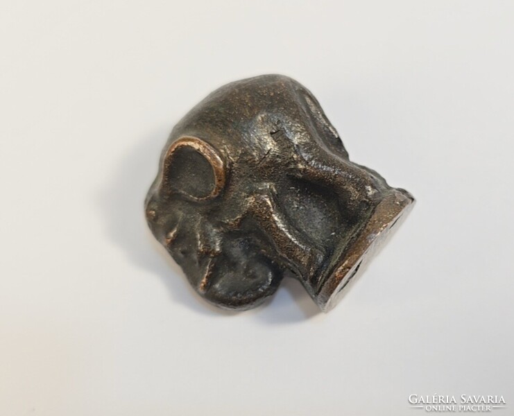 Antik bronz/réz miniatűr elefánt szobor