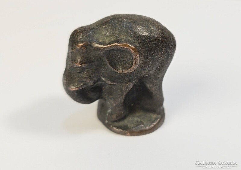 Antik bronz/réz miniatűr elefánt szobor