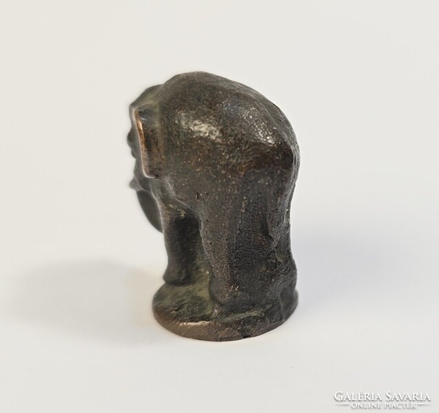 Antik bronz/réz miniatűr elefánt szobor