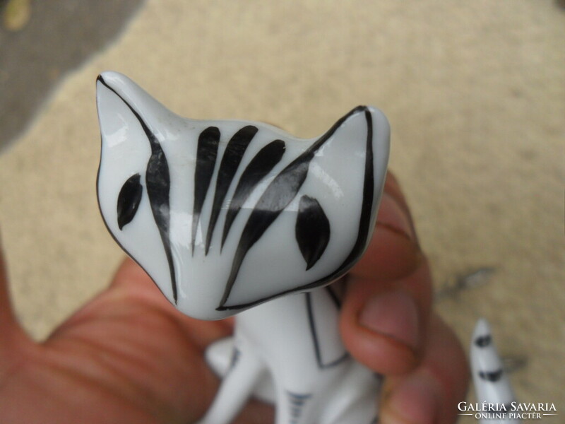 Hollóházi cica porcelán  macska
