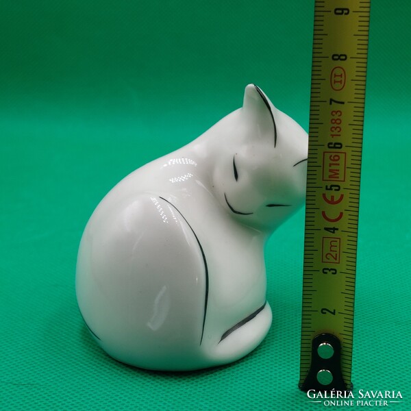 Retro  Hollóházi porcelán cica figura