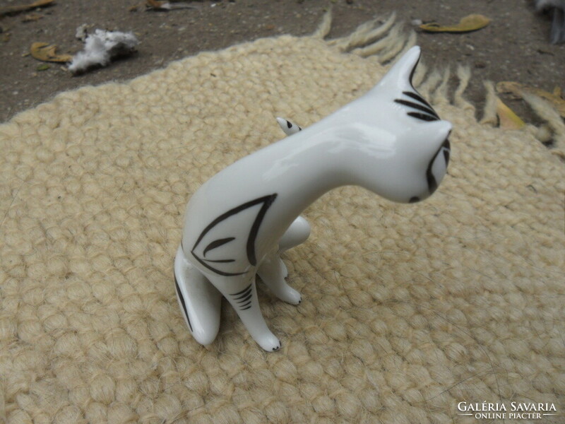 Hollóházi cica porcelán  macska