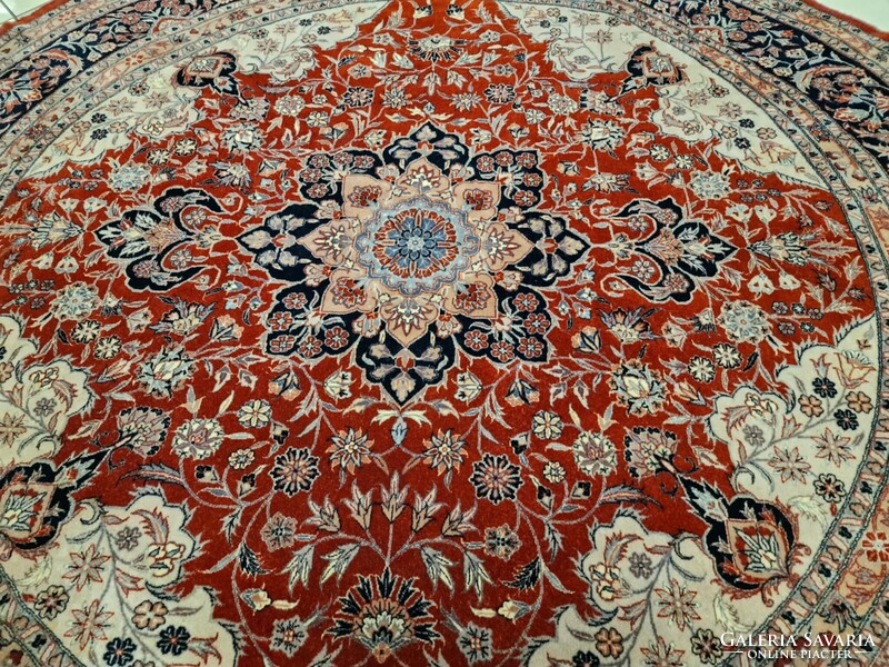 -50% Iráni isfahan motívumos kör 180 cm kézi gyapjú perzsa szőnyeg MZ506