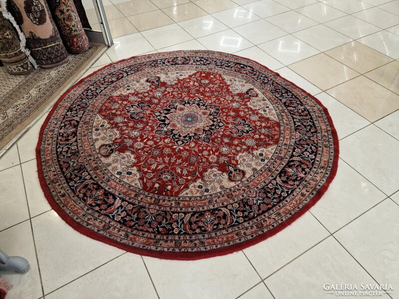 -50% Iráni isfahan motívumos kör 180 cm kézi gyapjú perzsa szőnyeg MZ506