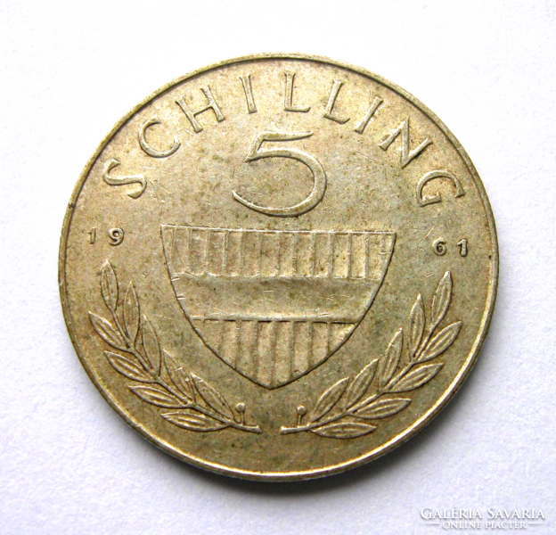 Ausztria - ezüst 5 schilling  - 1961