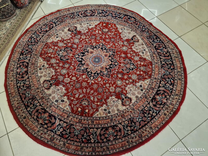 -50% Iráni isfahan motívumos kör 180 cm kézi gyapjú perzsa szőnyeg MZ506