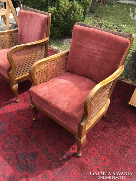 Fotel pár rattan karral
