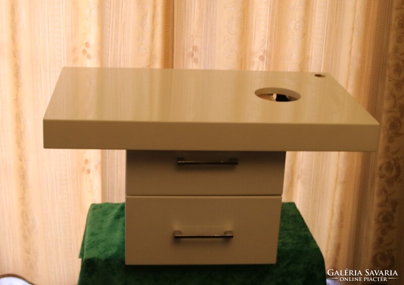 Noralex magasfényű hófehér  fürdőszobai mosdószekrény lappal mosdóval 1/3 áron