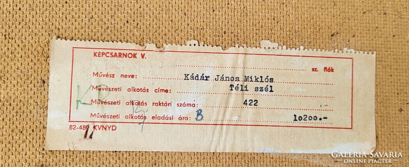 Kádár János Miklós (1939 - ) Téli Szél c.Képcsarnokos festménye Eredeti Garanciával!