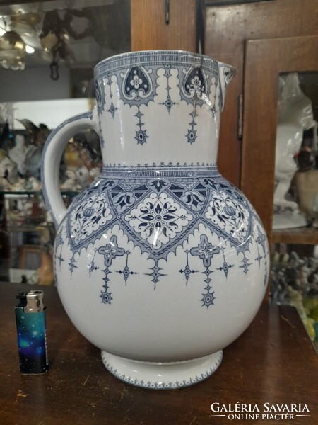 Régi Francia Sarreguemines Calcutta U & C Mosdó Porcelán Kancsó.28 cm.