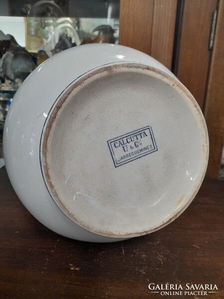 Régi Francia Sarreguemines Calcutta U & C Mosdó Porcelán Kancsó.28 cm.