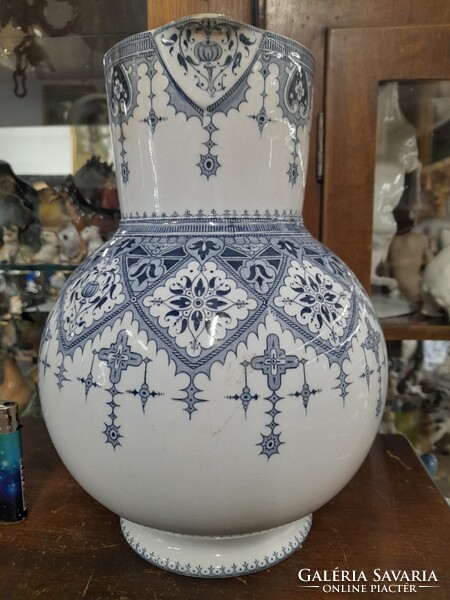 Régi Francia Sarreguemines Calcutta U & C Mosdó Porcelán Kancsó.28 cm.