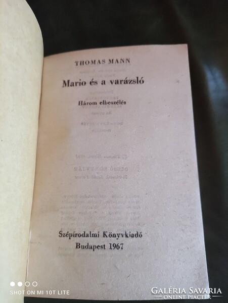 Thomas Mann: Mario és a varázsló / Tonio Kröger / Zűrzavar és kora bánat ( Olcsó könyvtár sorozat )