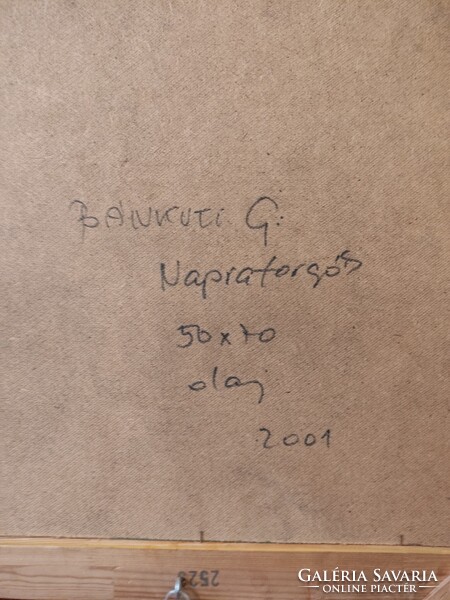 Bánkuti Gertrúd: Napraforgók olajfestmény