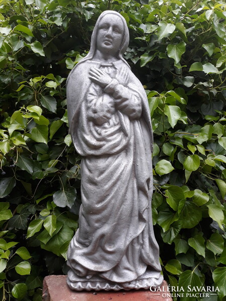 Antik kegytárgy, óriás méretű Szűz Mária szobor, 51 cm