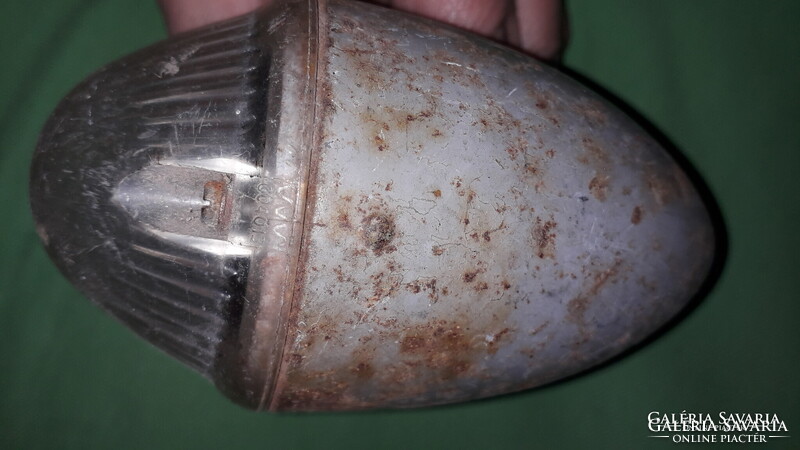 Antik FER NDK GDR DDR német típusú fém lemez kerékpár lámpatest ép búrával a képek szerint