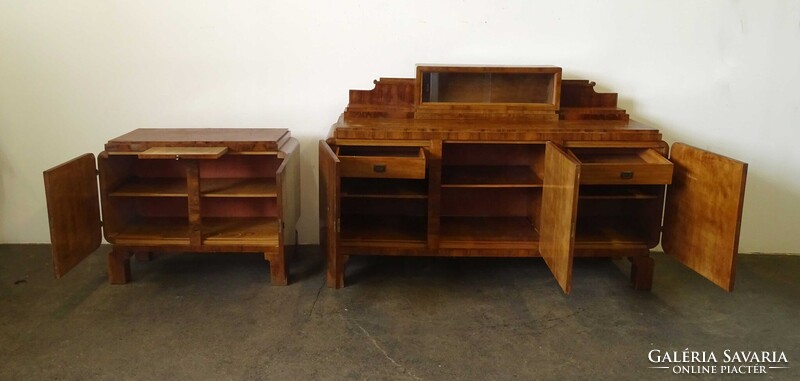 1V126 Antik formatervezett gyönyörű 2 darabos art deco tálaló garnitúra