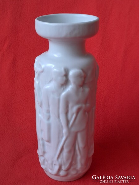 1 Ft-ról! Hibátlan Zsolnay fehér "Munkásőr" váza
