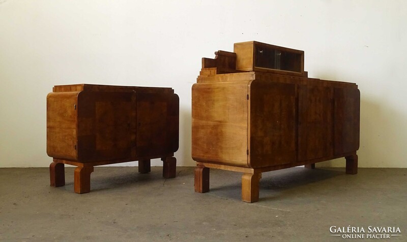 1V126 Antik formatervezett gyönyörű 2 darabos art deco tálaló garnitúra