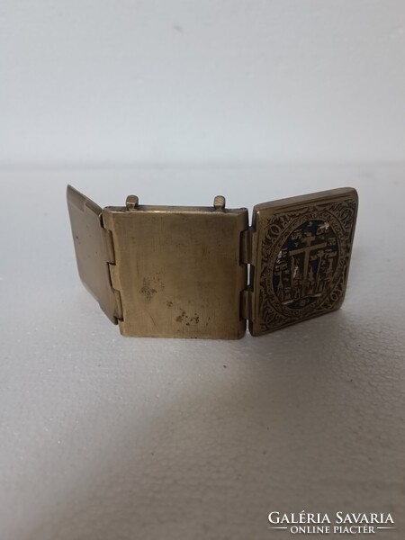 Antik orosz cári ikon trypticon deesis csóktàbla zomànccal egyhàzi 19sz