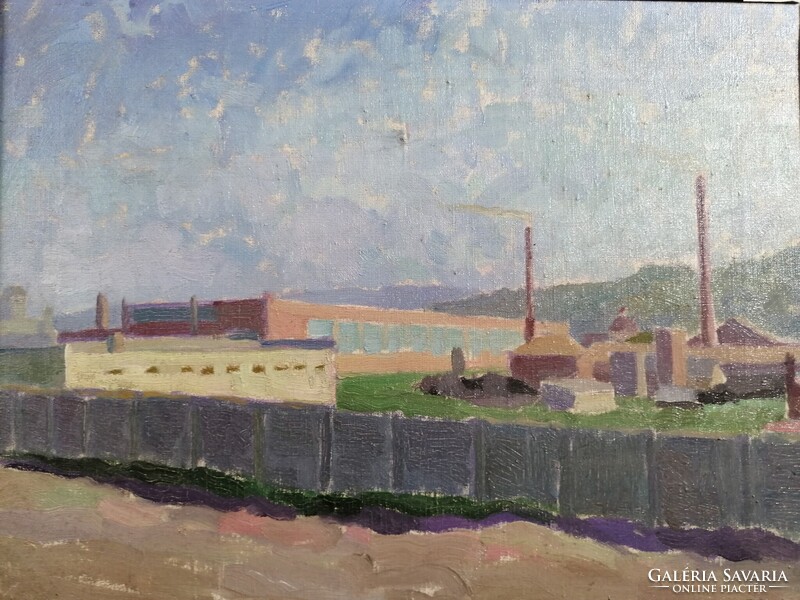 PÁNCZÉL BÉLA /1900-1966/ FELVIDÉKI FESTŐMŰVÉSZ - GYÁRTELEP