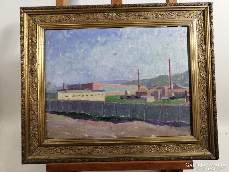 PÁNCZÉL BÉLA /1900-1966/ FELVIDÉKI FESTŐMŰVÉSZ - GYÁRTELEP