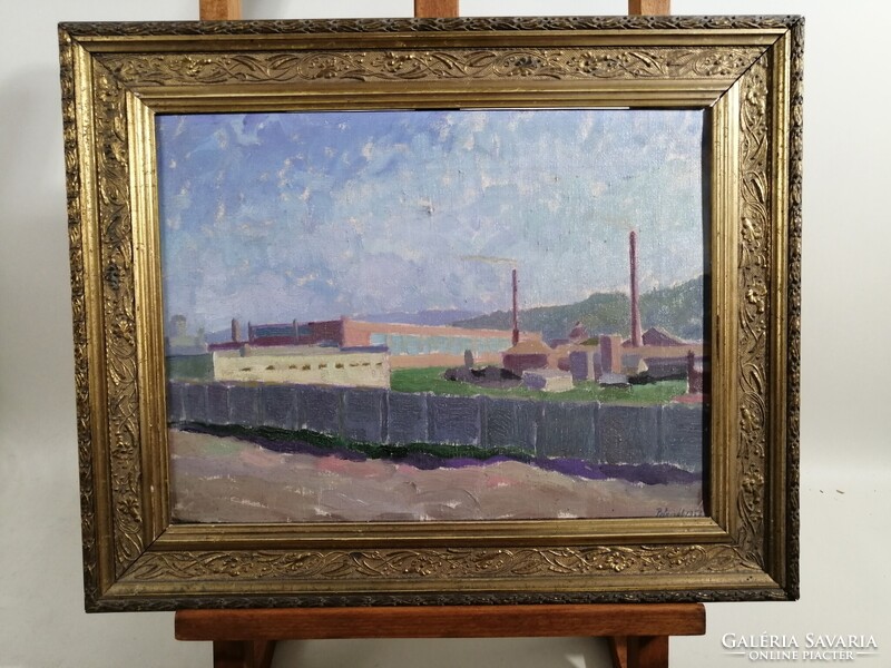 PÁNCZÉL BÉLA /1900-1966/ FELVIDÉKI FESTŐMŰVÉSZ - GYÁRTELEP