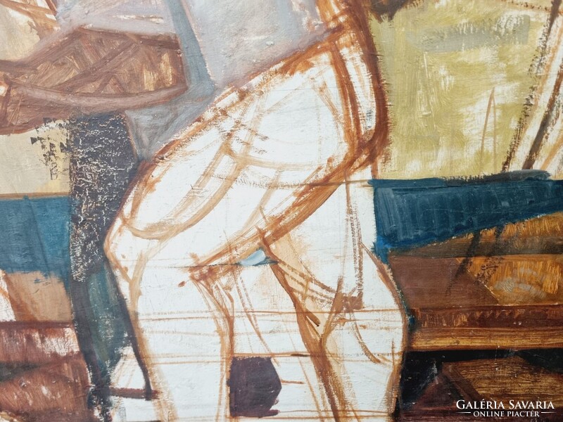 Csavlek András: Munkások c. olaj festmény - 50903