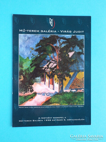 Képeslap (60) - Perlrott-Csaba Vilmos - Verőfényes udvar Nagybányán (Meghívó Mű-Terem Galéria 1998)