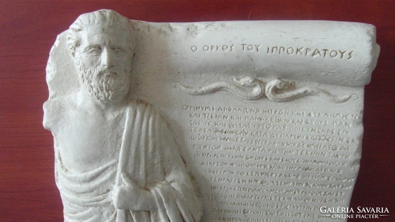Hippocrates- Hippokratész orvosi eskü szövege ógörögül kőtáblán!