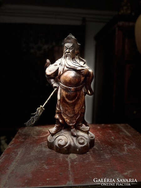 Faragott fa kínai Guan Yu, Gong szobor, japán, ázsiai, keleti