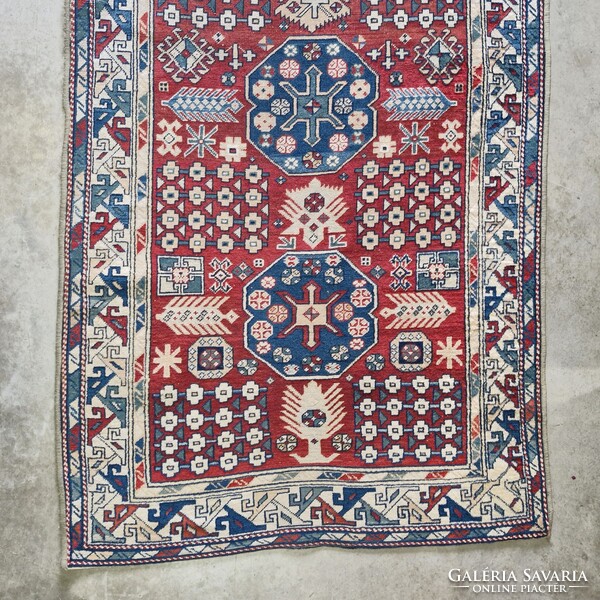 Vintage kazah orientális futószőnyeg, gyapjú