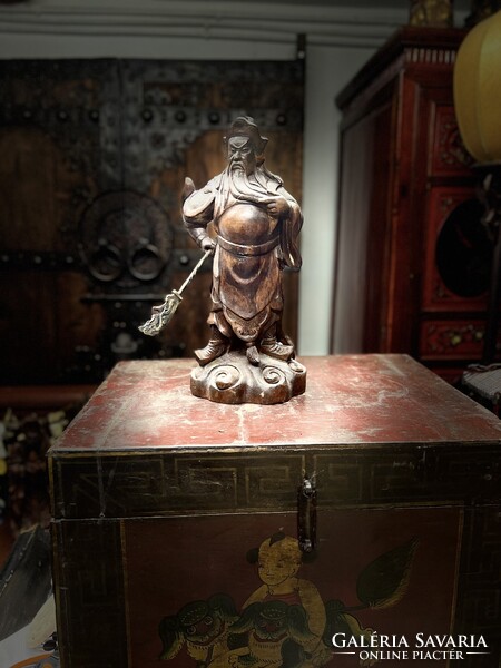 Faragott fa kínai Guan Yu, Gong szobor, japán, ázsiai, keleti