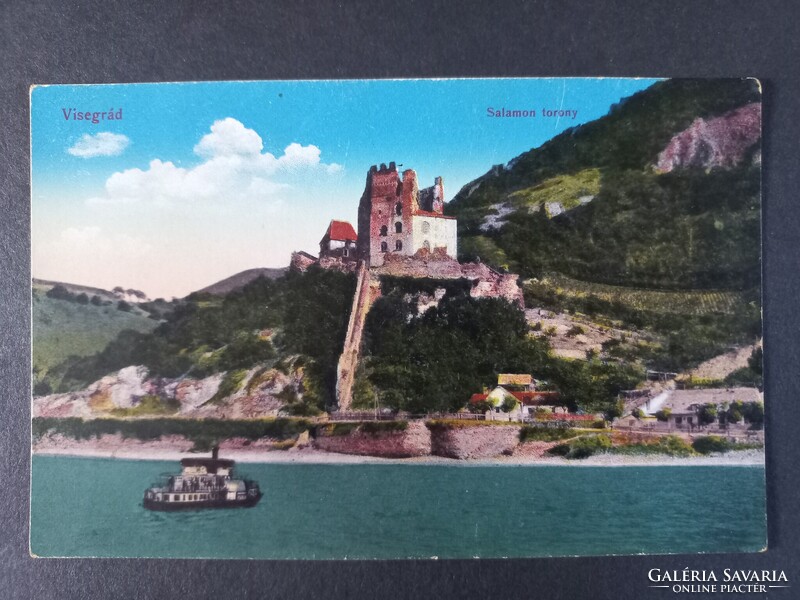 Régi képeslap Visegrád - Salamon torony - 1914