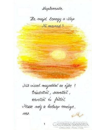 Úton. Kézzel írt versek és színes krétarajzok egymásra vetítve, ahol a szó és a kép együtt lélegzik.