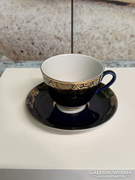 Lomonosov Orosz Cári Kobaltkék - Arany Porcelán Teáscsésze A150