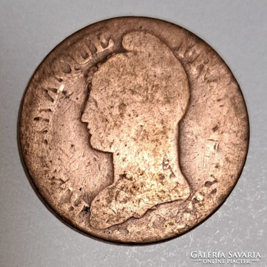 Ritka ! 1799. Franciaország 5 centimes, Franciaország frígiai sapka BB  (811)