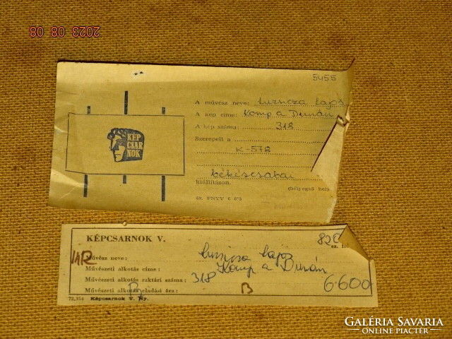 KÉPCSARNOKOS !! LUZSICZA LAJOS ( ÉRSEKÚJVÁR 1920 - ) :KOMP A DUNÁN ( VISEGRÁD - NAGYMAROS KÖZT? )