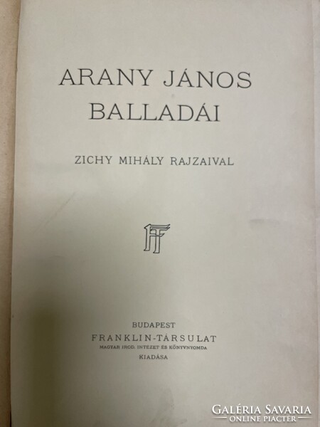Arany János balladái Zichy Mihály rajzaival Franklin Társulat kiadás