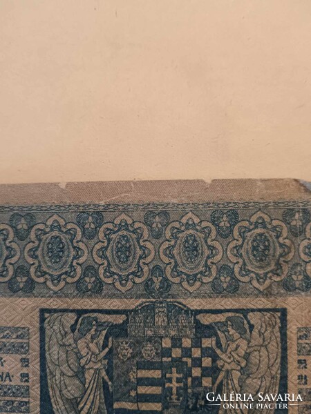 1000 korona 1902-ből, ezer koronás bankjegy, Magyar felülbélyegzéssel