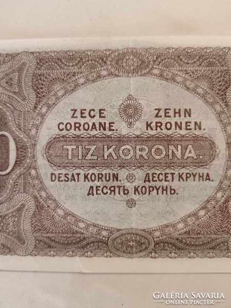 10 korona 1920-ból, szép állapotban, tíz koronás bankjegy