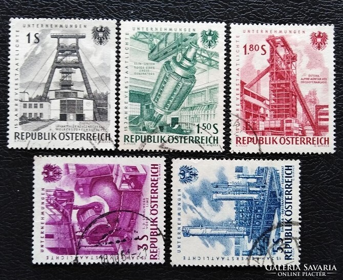 A1092-6p /  Ausztria 1961 Az államosított ipar bélyegsor pecsételt