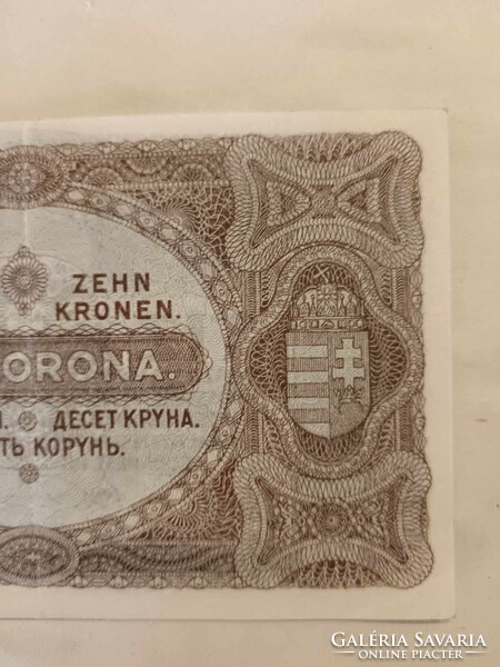 10 korona 1920-ból, szép állapotban, tíz koronás bankjegy