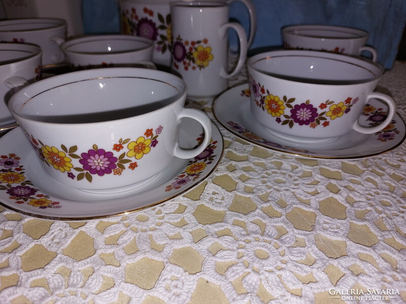Alföldi tűzvirágos porcelán teás készlet