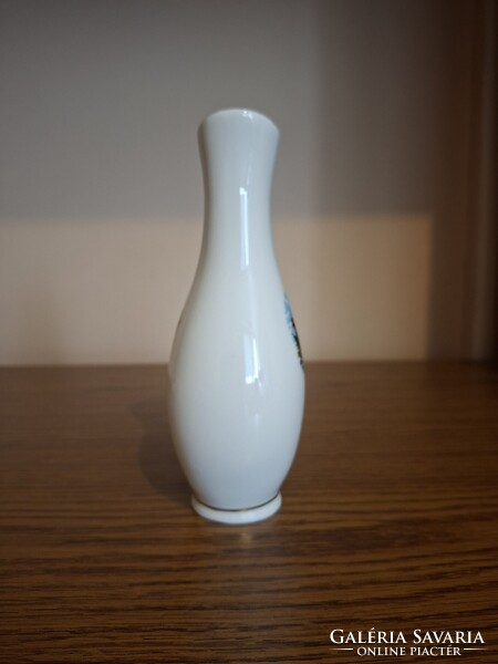 Hollóházi porcelán emlék váza. Békéscsaba, Kossuth. 17,5 cm. Hibátlan. Jelzett