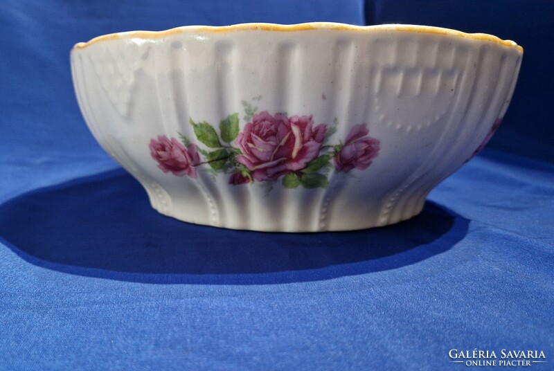Zsolnay rózsás pogácsás,köretes,pörköltes,leveses,kínáló tàl 24,5 cm